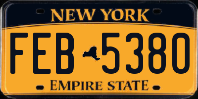 NY license plate FEB5380