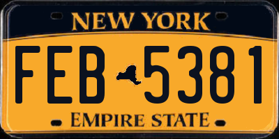 NY license plate FEB5381