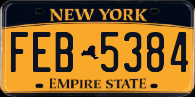 NY license plate FEB5384