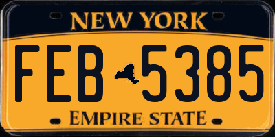 NY license plate FEB5385