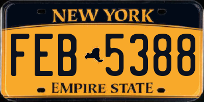 NY license plate FEB5388