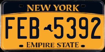 NY license plate FEB5392
