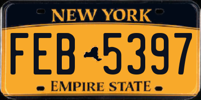NY license plate FEB5397