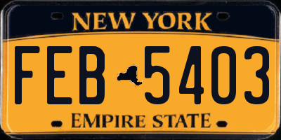 NY license plate FEB5403