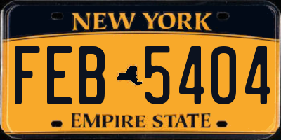NY license plate FEB5404