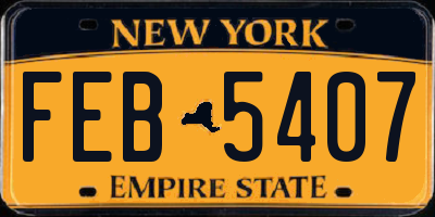 NY license plate FEB5407