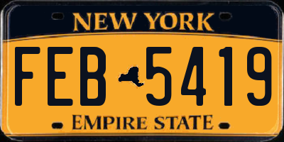 NY license plate FEB5419