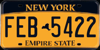 NY license plate FEB5422