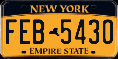 NY license plate FEB5430