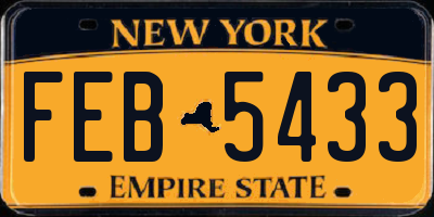 NY license plate FEB5433