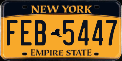 NY license plate FEB5447