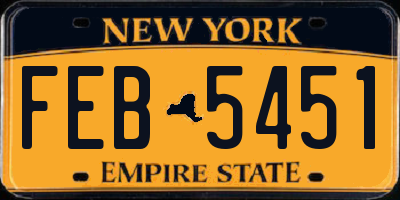 NY license plate FEB5451