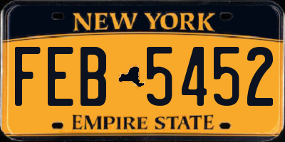 NY license plate FEB5452