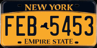 NY license plate FEB5453