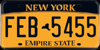 NY license plate FEB5455