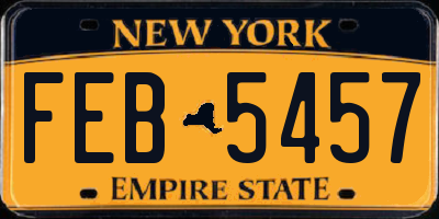 NY license plate FEB5457