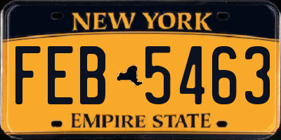 NY license plate FEB5463