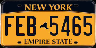 NY license plate FEB5465