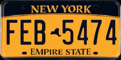 NY license plate FEB5474