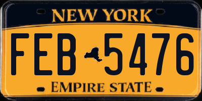 NY license plate FEB5476