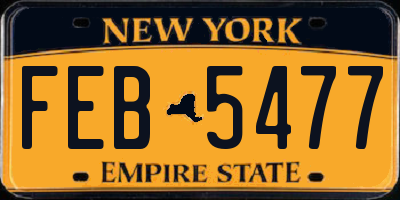 NY license plate FEB5477