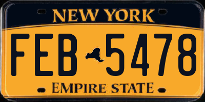 NY license plate FEB5478