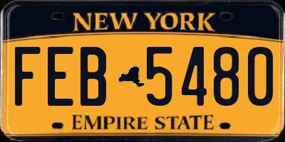 NY license plate FEB5480