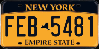 NY license plate FEB5481