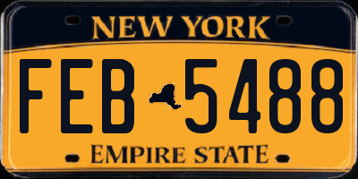 NY license plate FEB5488