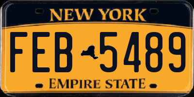 NY license plate FEB5489