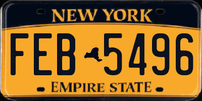 NY license plate FEB5496