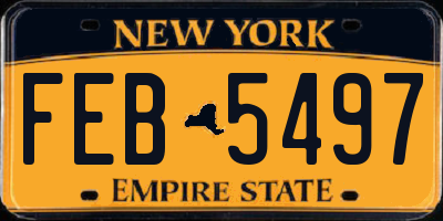 NY license plate FEB5497