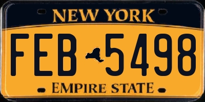 NY license plate FEB5498