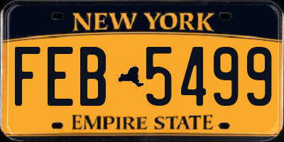 NY license plate FEB5499