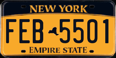 NY license plate FEB5501