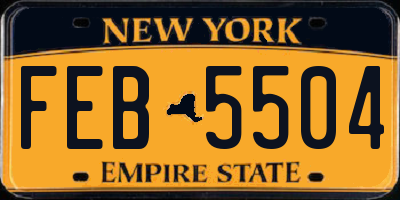 NY license plate FEB5504