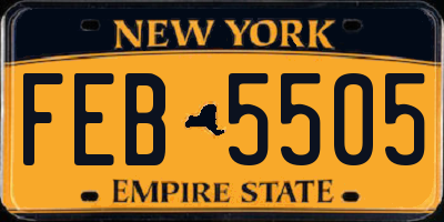 NY license plate FEB5505