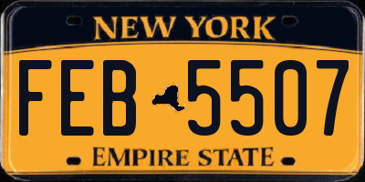 NY license plate FEB5507