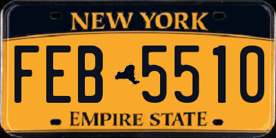 NY license plate FEB5510