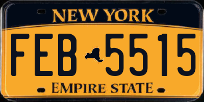 NY license plate FEB5515