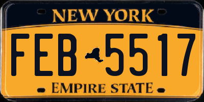 NY license plate FEB5517