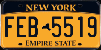 NY license plate FEB5519