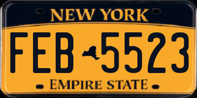 NY license plate FEB5523