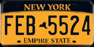 NY license plate FEB5524
