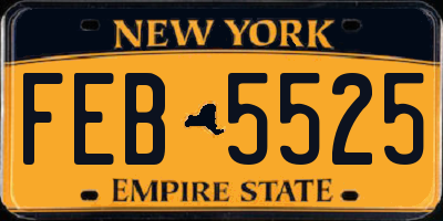 NY license plate FEB5525