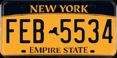 NY license plate FEB5534
