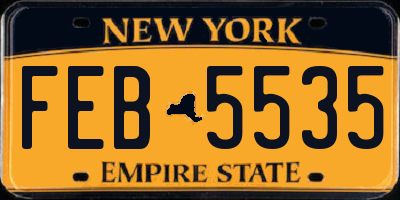 NY license plate FEB5535