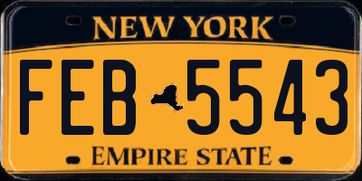 NY license plate FEB5543