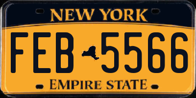 NY license plate FEB5566