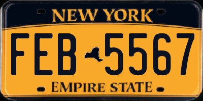 NY license plate FEB5567